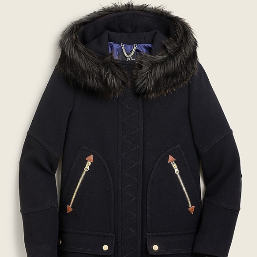 JCrew Chateau parka coat - size 0 - black